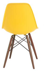 Židle P016V pp žlutá/tmavá, Sedák bez čalounění, Nohy: dřevo, , barva: zlatá, bez područek buk