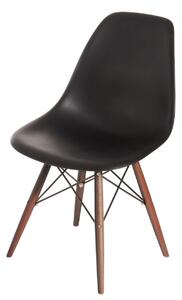 Židle P016V pp černá/tmavá, Sedák bez čalounění, Nohy: dřevo, dřevo, barva: černá, bez područek buk