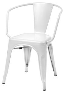 Židle Paris Arms inspirovaná Tolix bílá