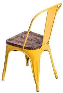 Židle PARIS WOOD žlutá sosna, Sedák bez čalounění, Nohy: kov, dřevo, barva: hnědá, bez područek sosna