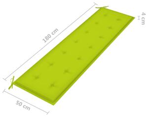 Poduška na zahradní lavici - jasně zelená - textil | 180x50x4 cm