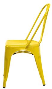 Židle PARIS žlutá inspirované TOLIX, Sedák bez čalounění, Nohy: kov, kov, barva: žlutá, bez područek kov