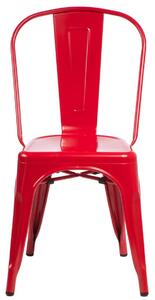 Židle PARIS červená inspirované TOLIX, Sedák bez čalounění, Nohy: kov, , barva: červená, bez područek kov