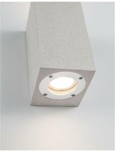 NOVA LUCE venkovní nástěnné svítidlo FUENTO bílý pískovec skleněný difuzor GU10 2x7W IP65 100-240V bez žárovky světlo nahoru a dolů 9790551