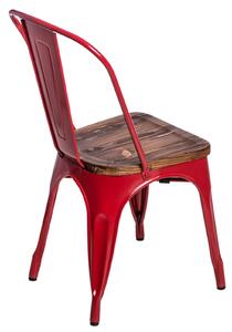 Židle Paris Wood červená sosna, Sedák bez čalounění, Nohy: kov, dřevo, barva: hnědá, bez područek sosna