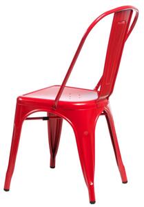 Židle PARIS červená inspirované TOLIX, Sedák bez čalounění, Nohy: kov, , barva: červená, bez područek kov