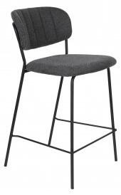 White Label Living Barová židle s područkami JOLIEN ZUIVER tmavě šedá/nohy černé 1500089