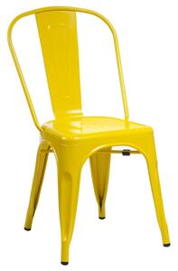 Židle PARIS žlutá inspirované TOLIX, Sedák bez čalounění, Nohy: kov, kov, barva: žlutá, bez područek kov