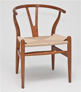 Židle WICKER světlá hnědá, Sedák bez čalounění, Nohy: dřevo, dřevo, barva: hnědá, bez područek lakované dřevo