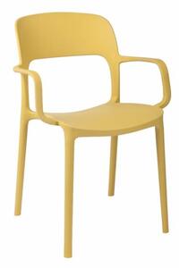 Židle s područkami FLEXI olivová, Sedák bez čalounění, Nohy: polypropylén, plast, barva: olivová, s područkami plast