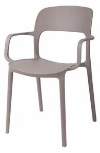 Židle s područkami FLEXI mírně šedá, Sedák bez čalounění, Nohy: polypropylén, plast, barva: šedá, s područkami plast