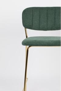 White Label Living Barová židle JOLIEN zelená/nohy zlaté 1500092
