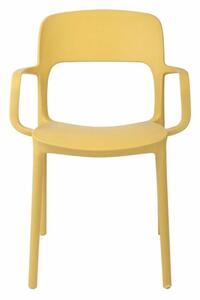 Židle s područkami FLEXI olivová, Sedák bez čalounění, Nohy: polypropylén, plast, barva: olivová, s područkami plast