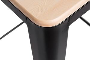 Barová židle PARIS WOOD 65cm černá sosna přírodní