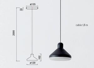 Mantra 7310 Sirio, černé závěsné svítidlo LED 8W 590lm 3000K, průměr 12cm