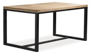 Černý jídelní stůl s dubovou deskou LORAS A 120x80