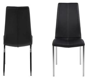 Židle ASAMA černá PU, Sedák s čalouněním, chrom, barva: černá, bez područek