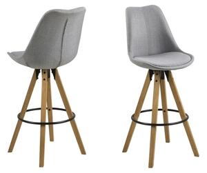 Židle barová DIMA melange šedý/wood