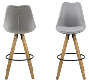Židle barová DIMA melange šedý/wood
