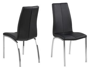 Židle ASAMA černá PU, Sedák s čalouněním, chrom, barva: černá, bez područek