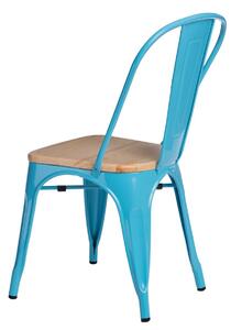 Židle PARIS WOOD modrá sosna přírodní, Sedák bez čalounění, borovice, barva: modrá, bez područek