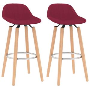 Barové židle Ribes - 2 ks - textil | vínové