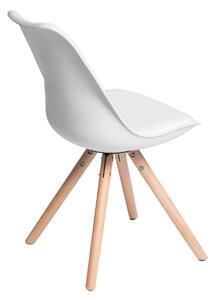 Židle NORDEN STAR PP bílá 1606, Sedák s čalouněním, buk, barva: bílá, bez područek