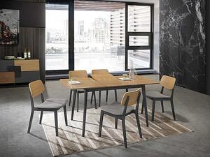 Stůl VITRO II dub/antracit 120(160)x80, 120-160 x 80 cm, šedá , dřevo