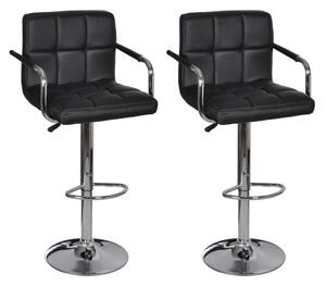 Barové židle s područkami - 2 ks | černá
