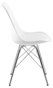 Židle Eris PP bílá polypropylen/ekokůže - nohy chrom