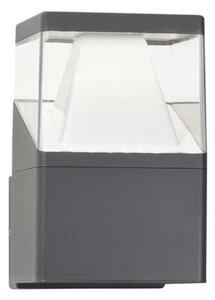 NOVA LUCE venkovní nástěnné svítidlo LOCK hliník tmavě šedá bílý a čirý akrylový difuzor LED 12W 220-240V 45st. IP54 3000K nebo 4000K 813101