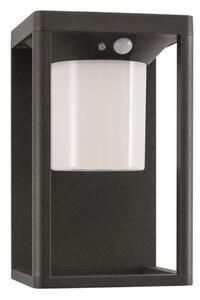 NOVA LUCE venkovní nástěnné svítidlo LOVETO antracitový hliník a akrylový difuzor LED 1.5W 3000K 3.7V 125st. IP65 solární / vypínač na těle / pohybový senzor 9120621