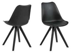 Židle Dima ekokůže/kaučukové dřevo - černá