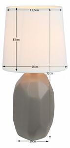 Keramická stolní lampa, hnědá taupe, QENNY 3