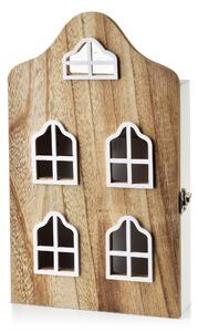 Mondex Dřevěná skříňka na klíče STACY 17,5x5,5x29,5 cm hnědá