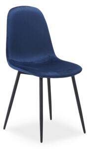 Jídelní židle FOX VELVET | černá matná Barva: Tmavě modrá / TAP.91