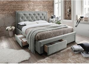 Manželská postel, šedohnědá, 160x200, OREA
