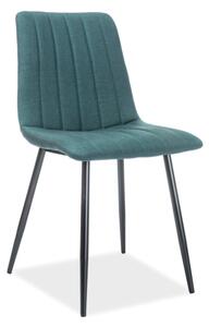 Židle ALAN černá kostra / zelené polstrování č. 122, kov, barva: černá