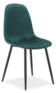 Jídelní židle FOX VELVET | černá matná Barva: Tmavě zelená / TAP.89