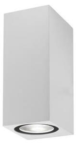 NOVA LUCE venkovní nástěnné svítidlo NERO hliník bílé skleněný difuzor GU10 2x7W 220-240V IP54 bez žárovky světlo nahoru a dolů 910042