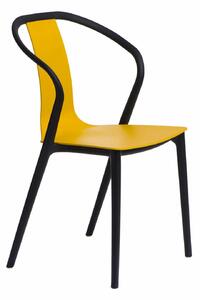 Židle BELLA černá/žlutá, plast, barva: černá
