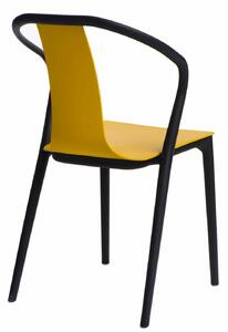 Židle BELLA černá/žlutá, plast, barva: černá