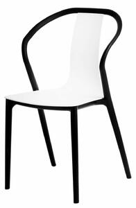Židle BELLA černá/bílá, polypropylen, barva: bílá