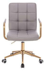 LuxuryForm Židle VERONA GOLD na zlaté podstavě s kolečky - šedá