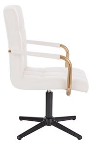 LuxuryForm Židle VERONA GOLD na černém kříži - bílá