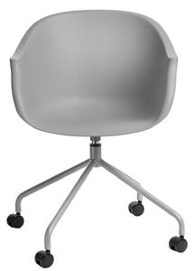 Židle na kolečkách ROUNDY šedá, kov, barva: šedá