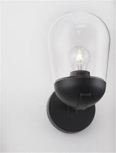 NOVA LUCE venkovní nástěnné svítidlo OMIKA tmavě šedý hliník a čiré sklo E27 1x12W 220-240V bez žárovky IP54 9060194