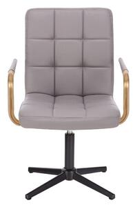 LuxuryForm Židle VERONA GOLD na černém kříži - šedá