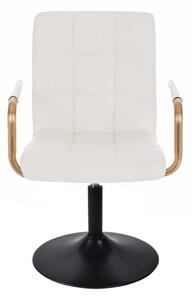 LuxuryForm Židle VERONA GOLD na černém talíři - bílá