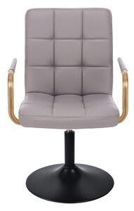 LuxuryForm Židle VERONA GOLD na černém talíři - šedá
